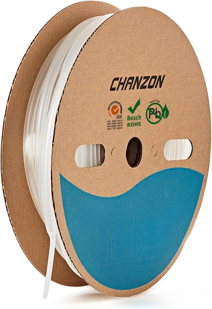 Chanzon 3:1 Ratio - 80ft Roll - Heat Shrink Tubing 3/16" (4.8mm) - Marine Grade Waterproof Adhesive Lined - (25M Total Length) Clear/Transparent Polyolefin Sleeving Wrap Shrinking 3 to 1 Ratio 1pcs