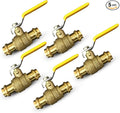 Propress Brass Ball Valve - Press Shut Off Ball Valve with EPDM O-ring Fit Both End - Premium Water Stop Shut Off Tool with Connections (Pack of 5, 3/4 inch)