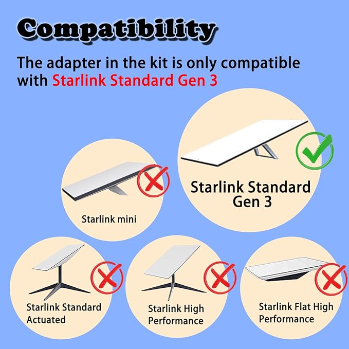 Starlink Gen 3 Pole Mount - Durable 2" Diameter 8.9ft Aluminum Pole With Pipe Adapter - Perfect for Secure Standard Dish (Mount With Ground Anchor)