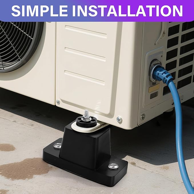 8 Pack Rubber Vibration Isolator Mounting Bracket, Anti Vibration Shock Absorbing Pads for Outdoor Mini Split Air Conditioner Condenser, Ground Stand for AC Units