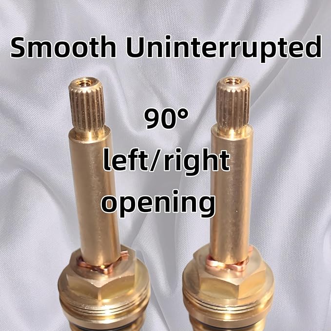 Brass Ceramic Disc Faucet Cartridge Replacement，Quarter Turn G1/2"X 84 mm 20 Teeth Faucet Valve Replacement for Bathroom Kitchen Sink Bathtub Tap Valve Cartridge，1 Pair Hot & Cold (84 mm)