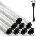 Tondiamo 8 Pcs 3 FT Pipe Insulation Foam Tube Self Adhesive Insulation Foam Wrap with Aluminum Foil Tape & Cable Ties for Tubing Heat Preservation Winter Outdoor Freeze Protection(1.5 Inch)