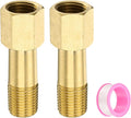 PATIKIL 1/4" g Male x 1/4" g Female Brass Pipe Fitting, Nipple Brass Fitting Extension Pipe Fittings Adapter Connection with Tape 2 Inch / 50mm Length