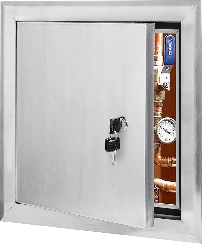 Premier 18x18 Universal Aluminum Access Panel Door with Keyed Latch, Insulated for Exterior Application Use, Wall or Ceiling Mounted for Drywall, Plumbing, Electrical, 2400 Series