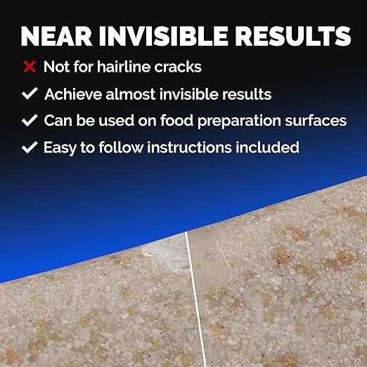 Granite, Marble & Porcelain Repair Kit (Clear, Black & Acrylic) - Ideal as Quartz Countertop Repair Kit I Works Great for Countertops, Tiles, Sinks and Other Surfaces