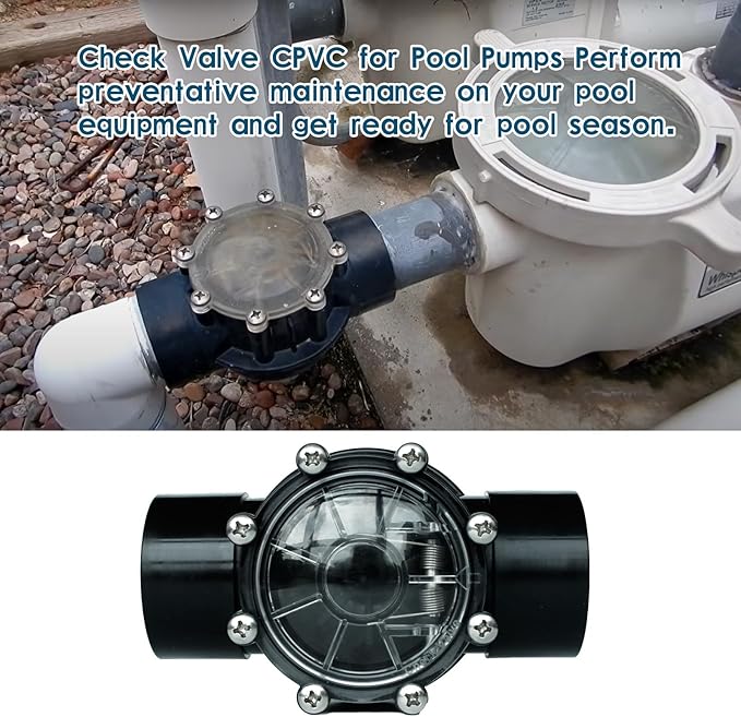 Upgrade 263042 Check Valve CPVC for Pool Pumps, 2 Port Straight