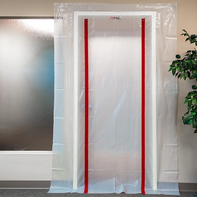 ZIPWALL ZDC - PK6 ZipDoor Commercial Door kit dust Containment, 6 Pack, Clear, 6 Count