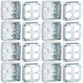 8 Set 4 × 4" Electrical Junction Box with Cover Electrical Metal Outlet Box, 21.0 Cu. in. Capacity Receptacle Exposed Work Cover, 1-1/2'' Deep (Double Duplex Receptacle)