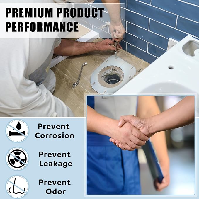Gisafai Toilet Flange Support Plate Closet Flange Floor Repair Ring Bracket Extender Kit Offset Toilet Repair Kit, 5.59 x 5.28 Inches Inner Diameter, 1mm Thickness(Galvanized Steel)