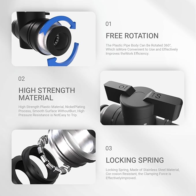1/4 Push To Connect Valves,1/4 Air Valve Pneumatic Quick Push To Connects Fittings,Throttle Flow Speed Control