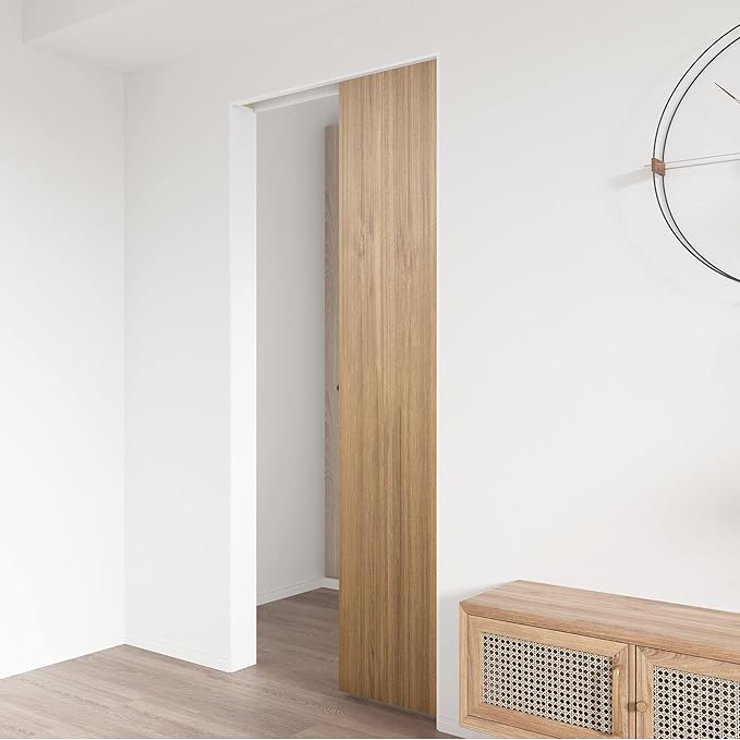 JUBEST 5FT Commercial Grade Pocket Door Hardware and Track Set, Sliding Door Hardware 56.7", Durable and Smoothly, Easy to Install