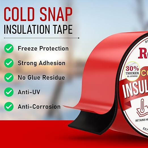Redford Supply Co. 3 inch x 14 ft, Pipe Insulation, Outdoor Pipe Insulation Wrap for Winter Freeze Protection, Water Line Freeze Protection Foam, Insulated Wrap for Copper Pipes, PVC, AC Line