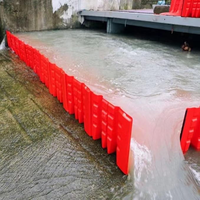 Flood Protection Barrier, 2/3/4/5/6/7/8/9/10/20/30-Pcs Wall Plastic Flood Prevention Board Water Absorbent Dams Diverter Door Dam Flood Barrier Water Barrier(3-Pcs)