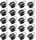 20-Pack Cable Clamps, 15/32 inch/ 12 mm 304 Stainless Steel Rubber Cushioned Insulated Cable Clamp R Shape Metal Holder for Tube/Wire/Pipe/Loop Installation
