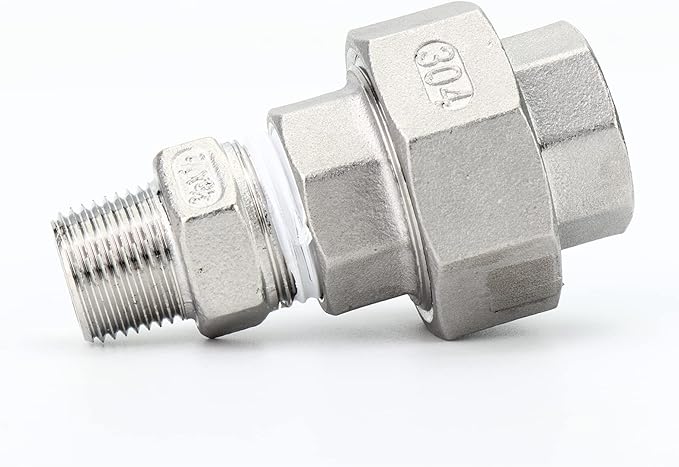 TAISHER 1PCS 304 Stainless Steel Union，3/4" NPT Female Cast Pipe Fitting