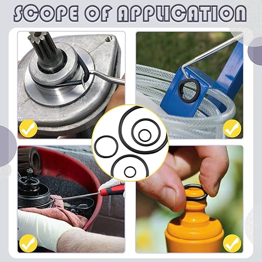 Swpeet 834Pcs Universal O-Ring Washer Kit, Nitrile Rubber O-Ring SAE Metric for Plumbing Automotive Faucet Repair