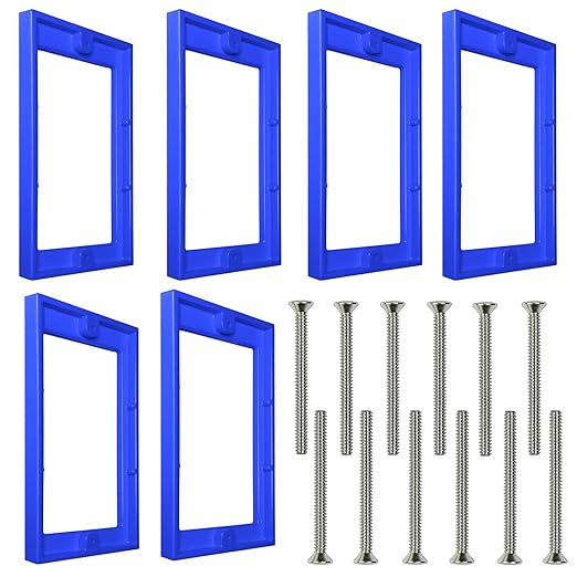 6 PCS 1/4" Single Gang Outlet Box Extenders with 12 Screws - Electrical Outlet Extender Receptacle Box Extenders for Electrical Outlet Switches, Blue