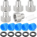 TAISHER 5PCS 304 Stainless Steel Garden Hose Adapter, 3/4" GHT Female x 1/2" NPT Male Garden Hose Connector with Washers