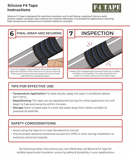 Bond It F4 Emergency Self-Fusing Silicone Tape, Repair Plumbing Pipe & Radiator Hose Leak, Electrical Insulation, Permanent Bonding, Waterproof, 1" x 36' x 20mil, Black, Pack of 2