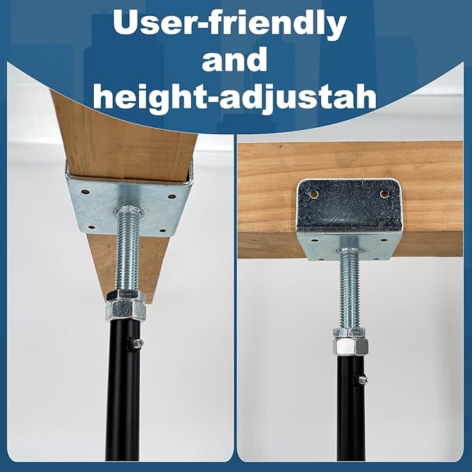 4 Pack U-Shaped Floor Jack for 4x2, 4x4, 4x6 Joists - Adjustable Steel Telepost with U-Head, Mini Screw Jack, Post Jack.9-13 Inch Adjustment Range.