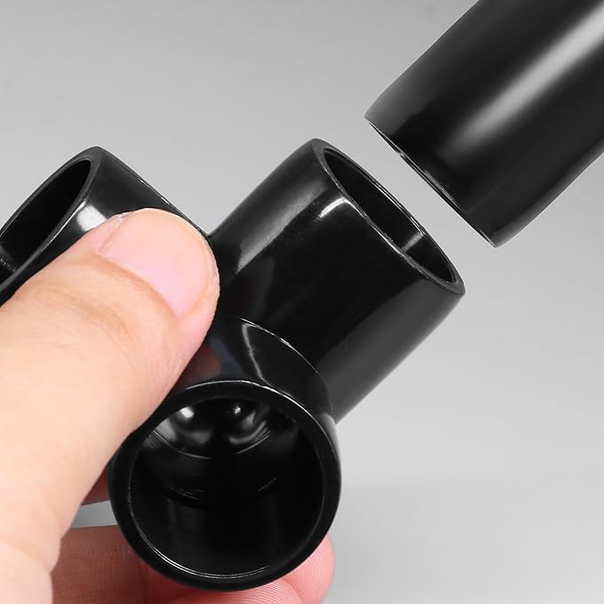 3 Way PVC Pipe Fittings 1/2 Inch, Zernmiarder Black PVC Elbow Corner Side Outlet Tee Fitting, SCH40 Furniture Grade Pipe Connectors - Fits 1/2" Polyvinyl Chloride Pipes, 12 Pieces