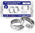 50PCS 3/4inch PEX Cinch Crimp Clamp Rings 304 Stainless Steel Single Ear Hose Clamps HE062-3/4