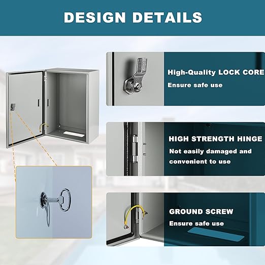 Waterproof Electrical Enclosure 24 x 16 x 10'', Outdoor Electrical Box Weatherproof, Electrical Junction Box with Reinforced Lock