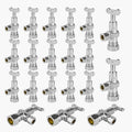 20-Pack GUOFIS Angle Stop Valve with 1/4 Turn Loose Control Key,1/2" Nominal (5/8" OD) Compression x 3/8" OD,Chrome Plated Brass Shut-off Valves for Potable Water(VALVE142-20Pack)