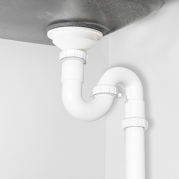PlumbCraft 1.5-in. OD White Complete Garbage Disposal Installation Kit 7027450, Sink Drain Pipes and Fittings for Setting Up a Garbage Disposal Tool, Kitchen Sink Drain Kit for DIY and Professionals