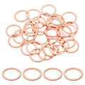 uxcell 75Pcs M22 Flat Washer Copper Washer Sealing Rings, 22mm ID 28mm OD 1.5mm Thickness Copper Crush Washers Metric Sealing Gasket for Plumbing Machinery Automotive