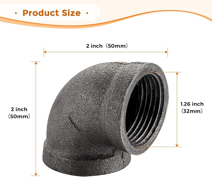 1" Pipe Fitting Elbow - Home Expert 20 Pack Industrial Pipe Fittings Iron Pipe Elbow for Steampunk Vintage Shelf Bracket DIY Plumbing