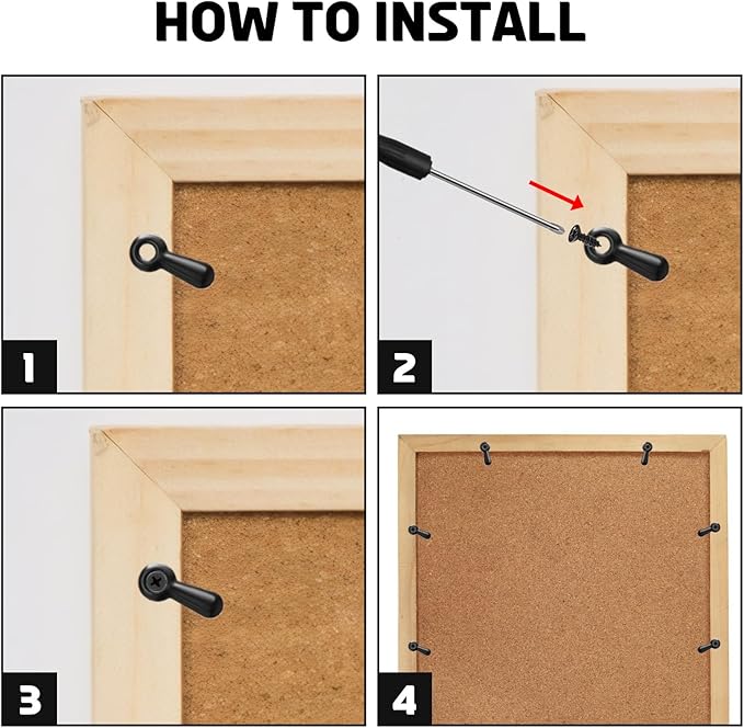 600PCS Picture Frame Hardware Backing Clips & Hangers Set with Screws, Small D Rings Tie Down Anchor Fasteners for Frames