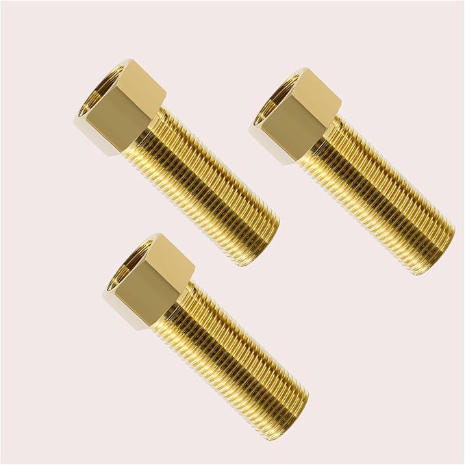 Extension Brass Fittings 1/2"NPT Male Threaded Pipe Hex Bushing Adapter Converter Adapter, Female to 1/2" Copper Pipe Extension Connector Fittings Female Length 70 mm (3pc)