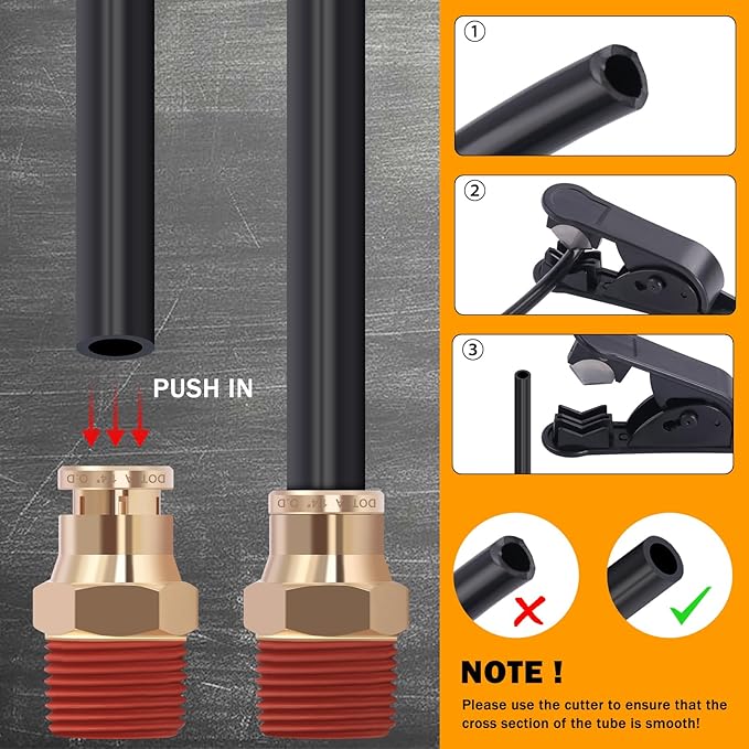 56 Pcs Brass DOT Air Line Fittings kit with Brass Bushings Push to Connect Fittings Push Lock DOT Air Fittings NPT Thread & Quick Connect Air Hose Fittings