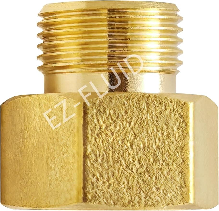 (1Pk) EZ-Fluid 1/2" Female Compression x 3/8" Male Compression Adapter Reducing Union Coupling Fittings Connector,LF Brass Compression Tube Fitting Safe for Drinking water Plumbing