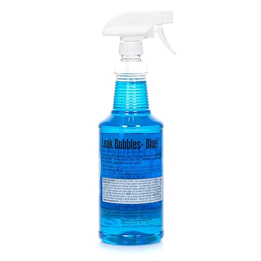 ComStar Leak Bubbles Blue HVAC & Gas Detector, Fastest-Acting Leak Detector in Today's Market - Safe, Non-Corrosive, Long-Lasting Bubbles & Detects Micro Leaks, Made in USA, 1 Quart Spray (Pack of 12)