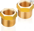 ZOUNI 2pcs Brass Reducer Hex Bushing, 1/2" NPT Male to 1/4" NPT Female Heavy Duty Brass Threaded Pipe Fitting Reducer Adapter (1/2"MNPT - 1/4"FNPT)