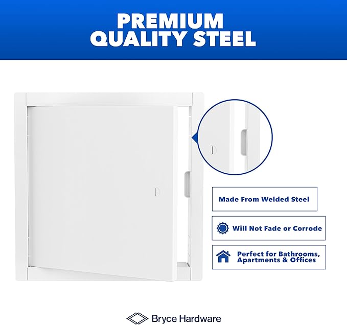 Steel Access Panel - Welded Steel Ceiling Access Panel 20x20, Metal Access Door with Powder-Coated Finish Metal Access Panel for Plumbing, Electrical, Mechanical Access (20" x 20")