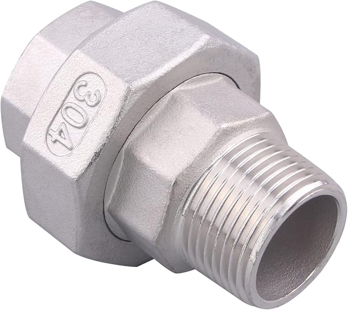 Cast Pipe Fittings Union - 3/4" NPT Female x 3/4" NPT Male Stainless Steel 304 Fitting,Class 150