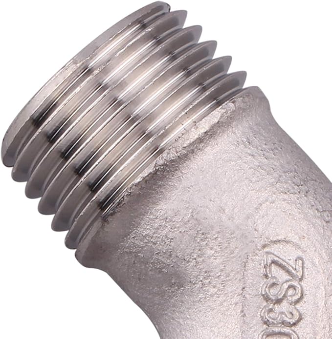 DERNORD 5/8" Hose Barb x 1/2" Male NPT Stainless Steel 90 Degree Elbow- Home Brew Pipe Fitting