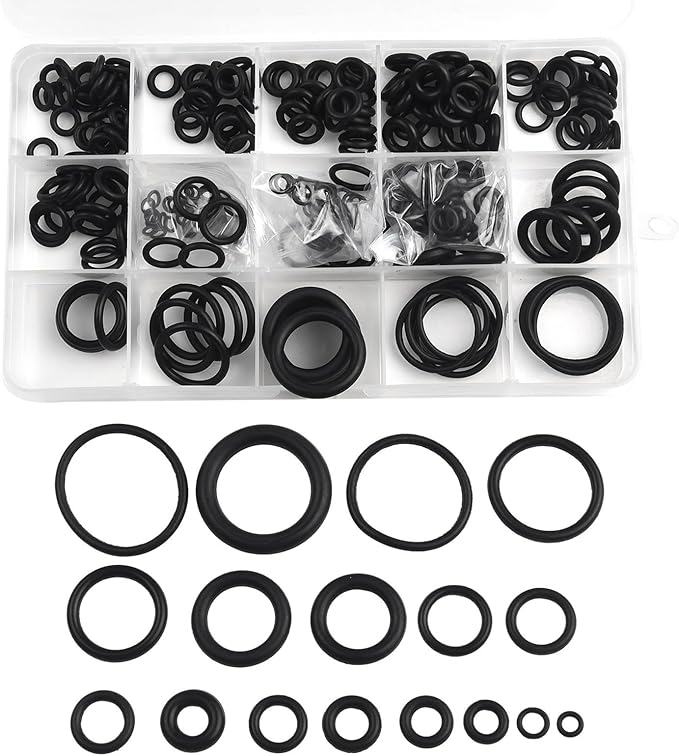 300Pcs Rubber O-Ring Assortment Kit Automotive Gasket Seal Washer Assortment for Plumbing, Faucet, Mechanic, Repairs, Air Connections