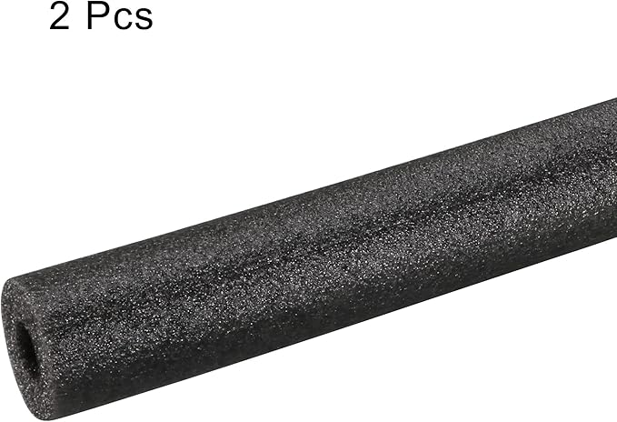 MECCANIXITY Foam Tube Sponge Protective Sleeve Heat Preservation Black Sleeve Polyethylene Pipe 13mm(0.5 Inch) ID for Pipe Insulation, Pack of 2