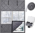 Window Insulation Cover Kit for Winter - 3 Layer 47"x35" Visible Thermal Insulated Windows Curtain with Kits for Winterizing, Large Oxford Cloth Window Cover Film with Heavy Cotton for Home Rv Door