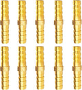 10PCs 5/16" Brass Hose Barb Fitting Straight Shape Barbed Splicer Mender Union Fitting for Oil Water Air