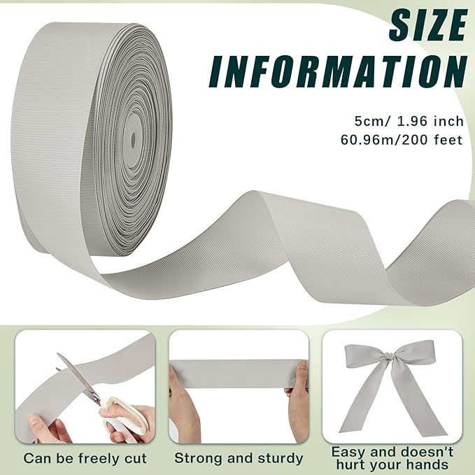 Frienda 2 Rolls Duct Strap Duct Support Webbing Wide Webbing Strap Support Belt Heavy Duty(200 ft X 1.97 Inch,Silver Gray)