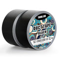 YONGJIN Black Duct Tape Waterproof - 2 Pack Tear by Hand, No Residue, Multi-Purpose Duct Tape Bulk for Indoor Outdoor Repairs, DIY, Packaging, and Crafts, 2 Inch x 40 Yards Total