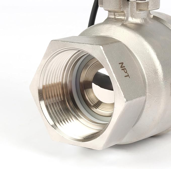 U.S. Solid 1-1/2" Smart Motorized Ball Valve - Stainless Steel Remote App Mobile-control Electrical Ball Valve with Manual Switch, Plug Connection