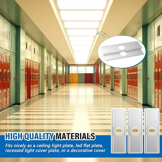 Blulu 12 Pcs New Construction Mounting Plate 4/6 Inch LED Recessed Lighting Kits for LED Bar Light Mounting with Notches Housing Flat Steel Rough in Bracket Fixture
