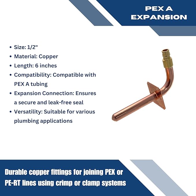 10 Pieces XFITTING Stub Out Elbow with Nail Flange, 1/2" Pex A x 3-1/2" x 6", F1960 Expansion Stub Out