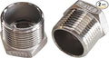 2 Pcs Stainless Steel Bushing 3/4" Male to 3/8" Female, 3/4" to 3/8" NPT Adapter Hex Stainless Steel Reducing Pipe Adapter Fitting Pipe Tube Adapter Convert